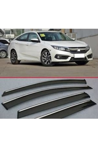 Honda Civic Fc5 2016 - 2017 Krom Şeritli Cam Rüzgarlığı Niken