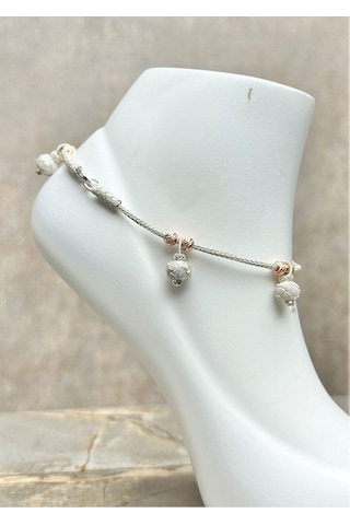 Gümüş Kazaziye Dorika Detaylı Halhal 04 Hal04gr Gümüş - Rose