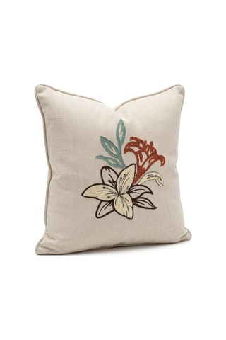 Punch Nakış Kırlent Kılıfı 2 Li 40 Cm X 40 Cm Açık Hardal