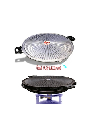 Tüplü Pik Demir Döküm Mangal Tüplü Saç Tava Portatif Izgara Tenc