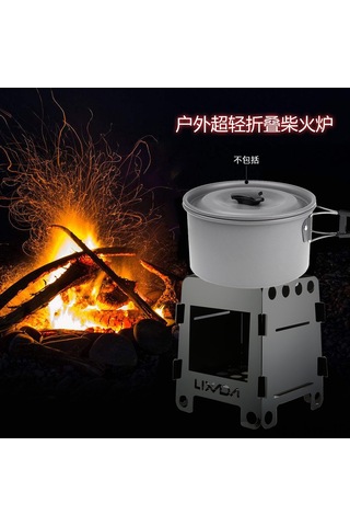 Symbee Lixada Hwl-03t 304 Paslanmaz Çelik Odunlu Kamp Fırını, Çift Yönlü Bağlantı, Hafif Ve Kompakt, Taşınabilir Çanta İle Siyah