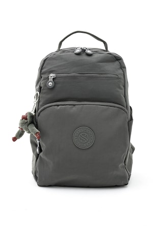Sanmorris 3011 Unisex Suya Dayanıklı Krinkıl Kumaş Çok Gözlü Orta Boy Laptop Okul Ve Sırt Çantası Koyu Gri