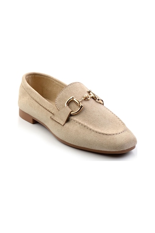 Bambi Bej Kadın Loafer Ayakkabı K01688011002 Bej