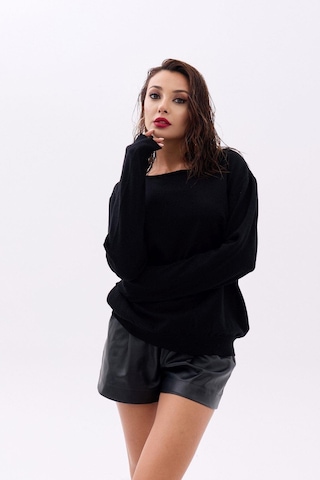 4216 Triko Düz Salaş Kazak-siyah S