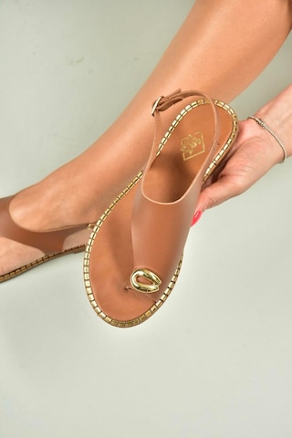 Fox Shoes U652227109 Taba Kadın Sandalet Taba-suni Deri