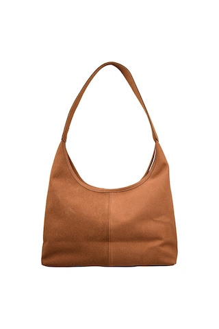 Kadın Zımba Detaylı Süet El Ve Omuz Çantası - Taba Taba