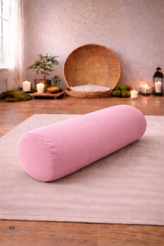 Yuvarlak Zafu Meditasyon Minderi & Bolster Minderi İkili Yoga Meditasyon Minder Seti Açık Pembe