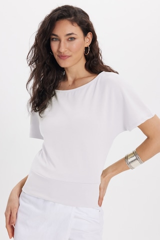 Tudors Kadın Slim Fit Dar Kesim Kısa Kollu Kayık Yaka Ekru Tişört-50567