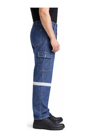 Yazlık Kot İş Pantolonu Reflektörlü, Çok Cepli, Dayanıklı Denim İş Kıyafeti Lacivert