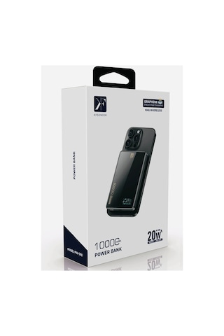 Pw598 10.000 Mah Dijital Göstergeli 20w Type-c Ve 15w Kablosuz Şarj Pd Hızlı Şarj Magsafe Powerbank - Siyah Çokrenkli 86917993