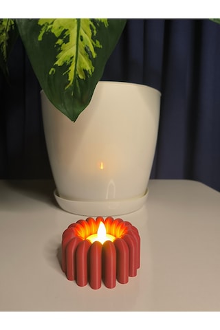 Modern Tealight Mumluk Kırmızı