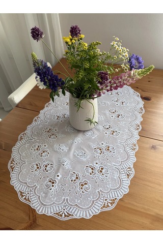 Best Price 34 Masa İçin Oval Beyaz Bez 450983913 Beyaz