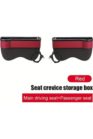Xuweiwei Red 2li Araç Koltuğu Saklama Organizeri Hızlı Şarj Ve Led Aydınlatmalı Telefon Tutucu