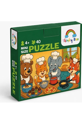 Aşçılık Okulu Mini Puzzle 40 Parça 3-7 Yaş Eğitici Çocuk Puzzle Yapboz
