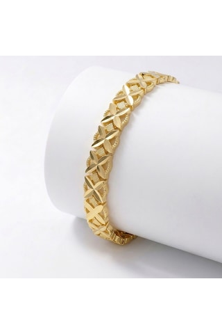 Premium Şık Ve Parlak Clovera 24k Gold Kaplama 8 Mm Kadın Bijuteri Bileklik 3183kbv5d2 18cm Altın