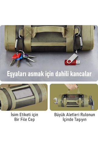 Haegs Alet Çantası, Ağır Hizmet Tipi Kanvas Rulo Takım Çantası, Katlanabilir Alet Organizer El Çantası, Tamirci Marangoz Teknisyen Hobici Takım Çantası, Alet Takım Anahtar Düzenleyici Çanta Kahverengi 83270550