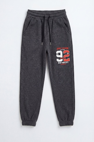 Fyk Kids 5'li Baskı Detaylı Beli Lastikli Erkek Çocuk Jogger Eşofman Altı Mavi-füme-gri-siyah-kırmızı