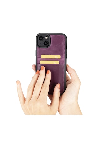 Bouletta Apple Uyumlu iPhone 14 Plus Deri Arka Kapak Fxcp Cz7 Mor