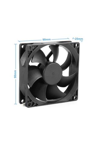 Dc 12v Fan 90x90mm 9025 3200rpm 9x9cm Sessiz 2 Pin Fırçasız Soğutma Kuluçka