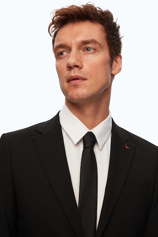 D'S Damat Slim Fit Düz Likralı Esnek Mono Yaka Çift Yırtmaçlı Astarlı Takim Elbise Siyah