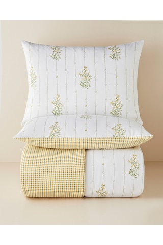 Delicate Bloss Pamuklu Çift Kişilik Nevresim Seti 200x220 Cm Sarı-yeşil