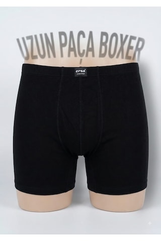 Ersa Erkek Uzun Paçalı Full Likralı Kapalı Bel Boxer 6 Adet 124 Siyah