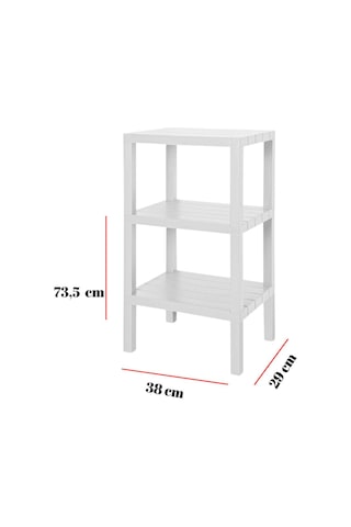 3 Katlı Beyaz Raf Kitaplık & Banyo Düzenleyicisi 73,5 Cm-brns0048 Beyaz