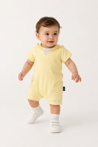 Babyhola Unisex Pamuk Kapşonlu Bebek Tulum 10531 Sarı