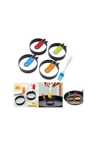 Yunboo 4'lü Demir Non-stick Yumurta Çemberi Seti - Tam Yuvarlak Yumurta, Pancake Ve Burger İçin Mutfak Gereci Diğer