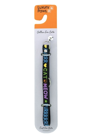 Luxury Paws Kedi Boyun Tasması Elastik Siyah 10mm-32CM