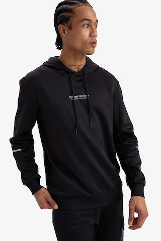 Defacto Defactofit Standart Fit Kapüşonlu Sporcu Sweatshirt D3736ax25wnbk81 Siyah