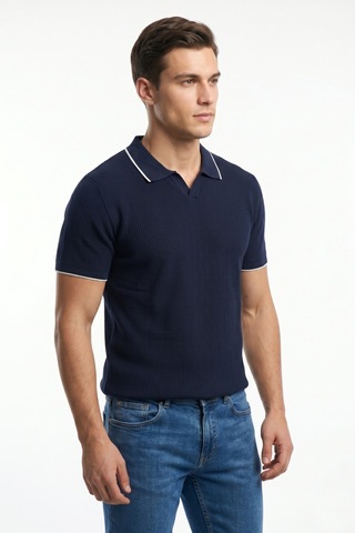 Baglan Erkek Spor Polo Yaka Triko Tişört Bgl-st05374 Lacivert