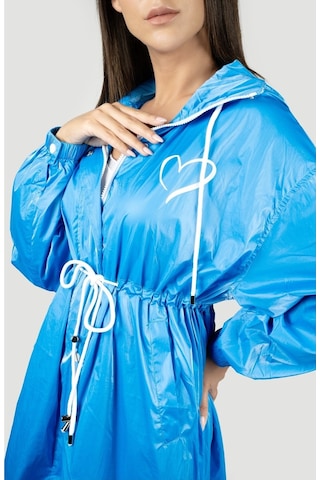 Pua Fashion Mavi Kalpli Kapşonlu Trench 001