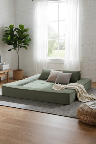 Reflekta Havuzlu Sünger Koltuk Yataklı Açılır 150x180 Rollpack Sünger Koltuk Yeşil