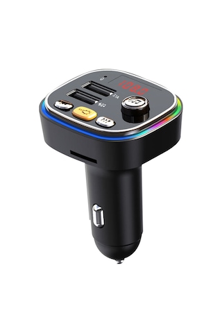 Ximistore9 Araç Fm Vericili Bluetooth 5.0 Çift Usb Şarjlı Mp3 Çalar Ve Telefon Görüşme Aparatı