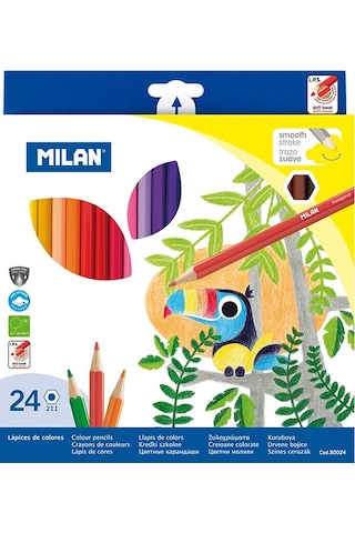 Mılan 80024 Colours Altıgen Kuru Boya Kalemi 24lü