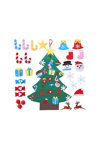 Çocuklar İçin Çıkarılabilir Klb'li Kendin Yap Keçe Noel Ağacı Ve Noel Ağacı Süsleme Seti