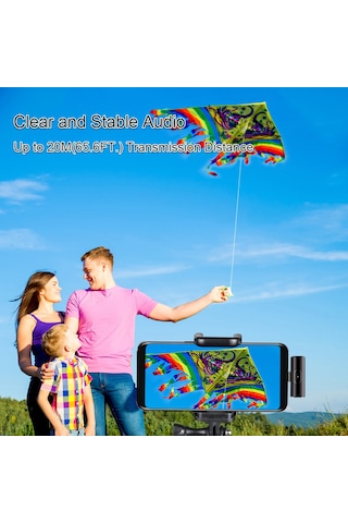 Youtek S18 Kablosuz Bluetooth Kolluk Mikrofonu - Aı Gürültü Azaltma, 20m Uzaklık, 1+2 Set, Çift Ekran, Hızlı Kurulum, Dahili Batarya