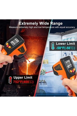 Supermarket1 Njty T400a Kızılötesi Termometre, Mutfak Ve Sanayi İçin Hassasiyetli, Emisyonlu Termometre