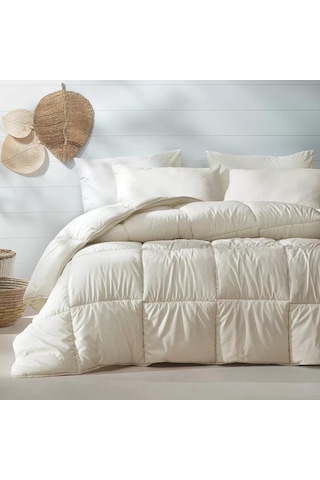 Çift Kişilik Yorgan + Yastık Hediyeli Kum Bej