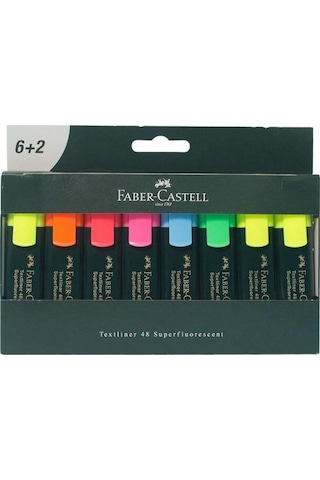Faber-Castell Fosforlu 6+2 Kalem Seti 8'li Çok Renkli