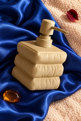 Rosıe Kum Beji Katmanlı Kare Seramik Sıvı Sabunluk 500 Ml Karışık