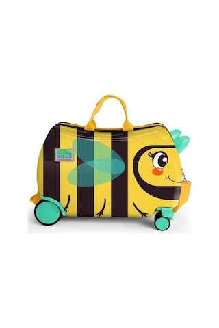 Coral High Kids Sarı Siyah Arı Desenli Otur-çek Çocuk Valizi 16363 Çok Renkli