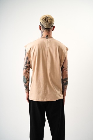 Respire Erkek Basic Tank Top Atlet Bej