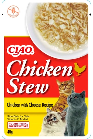Ciao Stew Tavuklu & Peynirli Güveç Yetişkin Kedi Maması 40 G