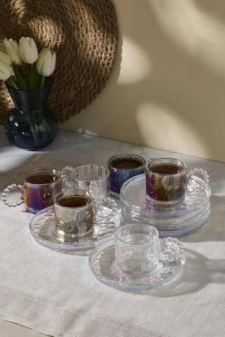 Perotti 15909 Ringo Stone Luster 6lı Fincan 100 Ml Şeffaf