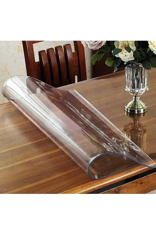 1.2 Mm Kalinlik 100 Cm En Şeffaf Kalın Pvs Masa Koruyucu Mika Masa Örtüsü 100 X 100