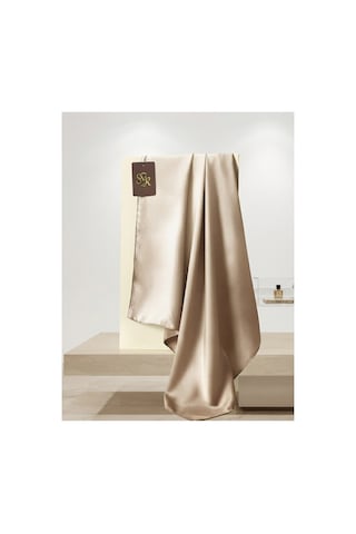 Flora Tekstil Kristal Eşarp Parlak Saten Dokulu Tesettür Abiye Eşarp 95x95 Cm Bej