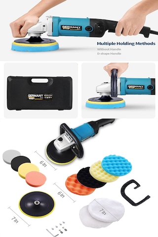 Germany Style 5002 1600W Polisaj Makinesi + 11 Parça Sünger Seti
