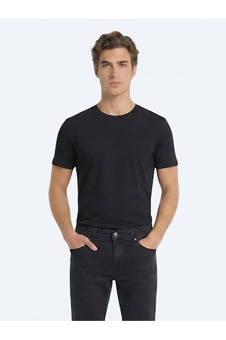 Kip Siyah 5li Düz %100 Pamuk T-shirt Çok Renkli